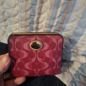Coach Fuchsia Signature Wallet Mini